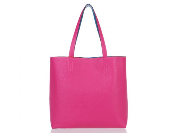 Hermes 2013 Tote Clemence Shopping Bags Rose Blue